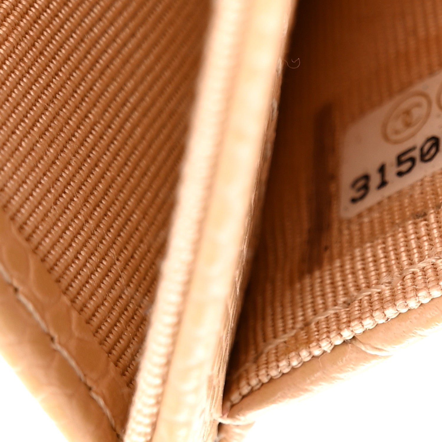 Caviar Quilted Flap  Holder Wallet Beige