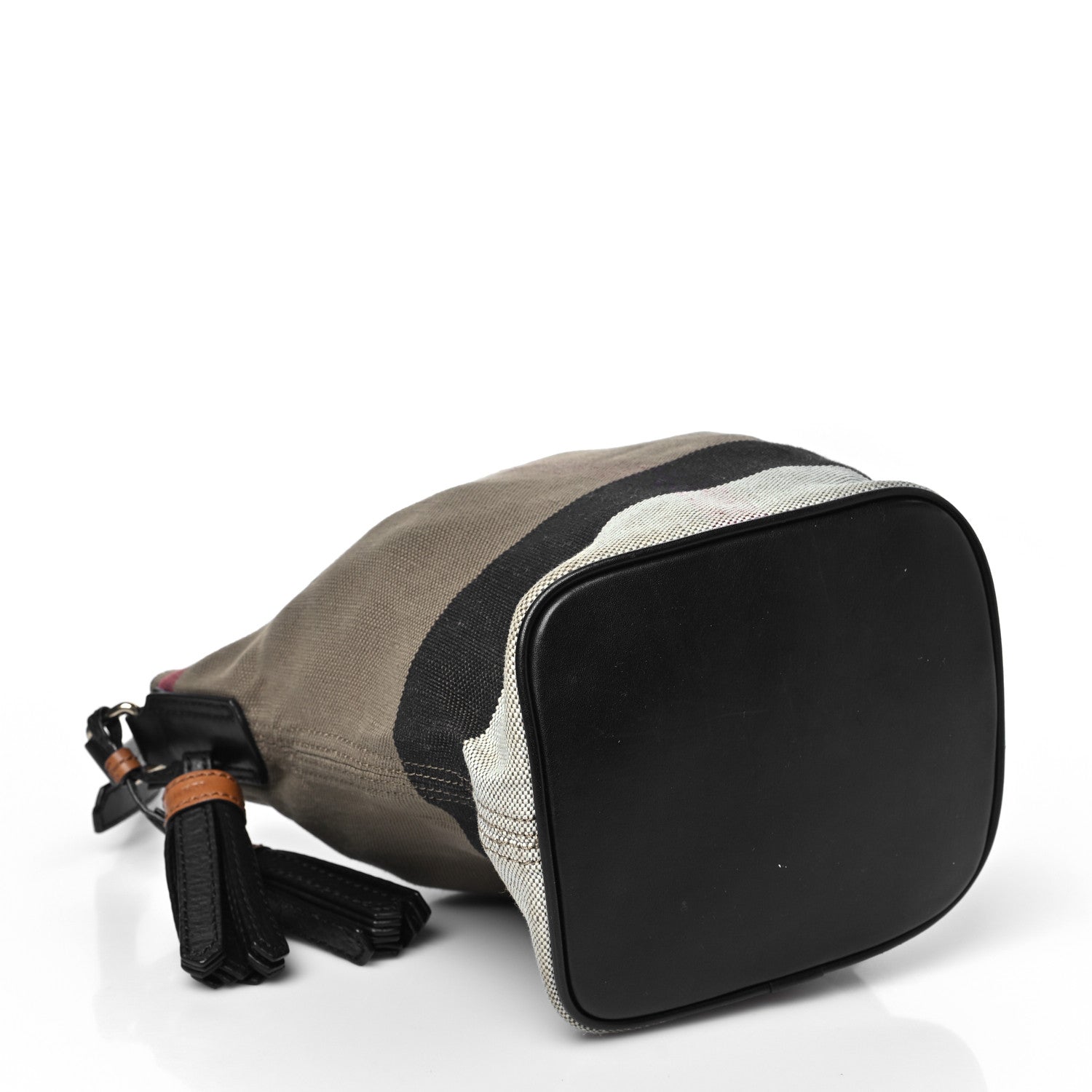 Canvas Mega Check Medium Ashby Bucket Bag Brown