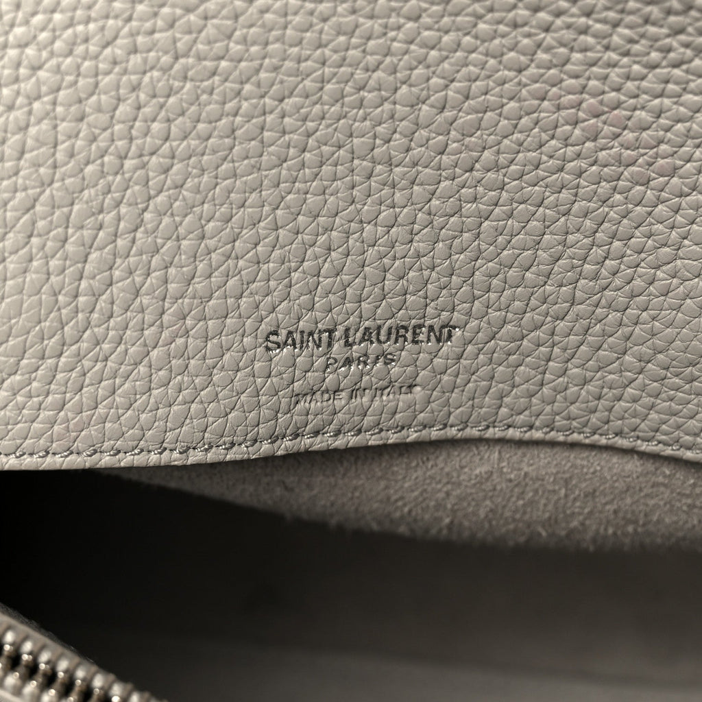 Grained Calfskin Small Supple Sac De Jour Grey