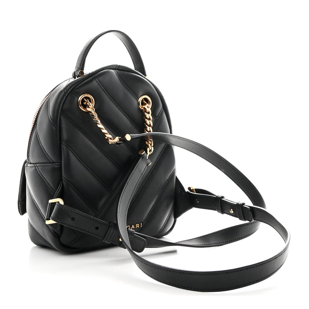Calfskin Matelasse Serpenti Cabochon Backpack Black