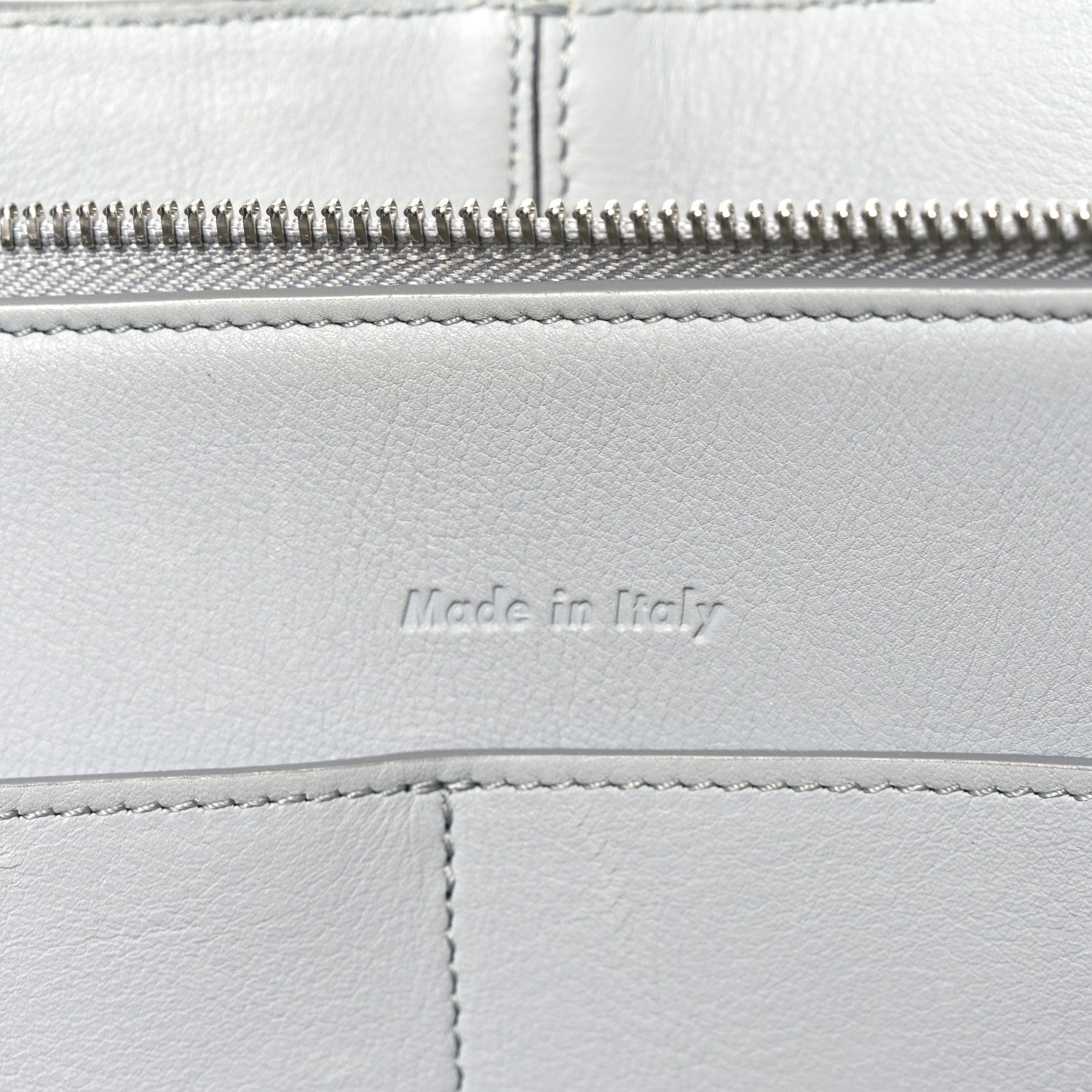 Smooth Calfskin Medium Tri-Fold Bag Pearl Grey