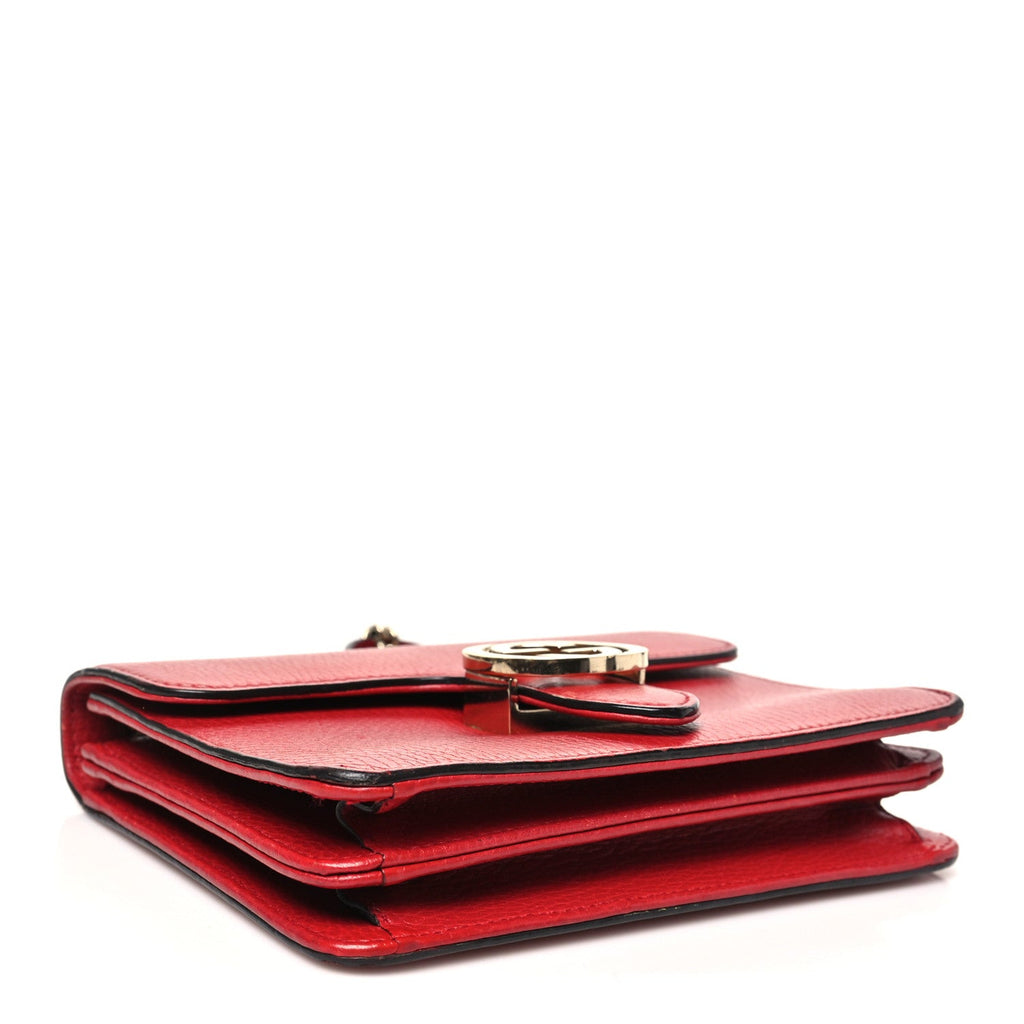 Dollar Calfskin Small Interlocking G Shoulder Bag Red