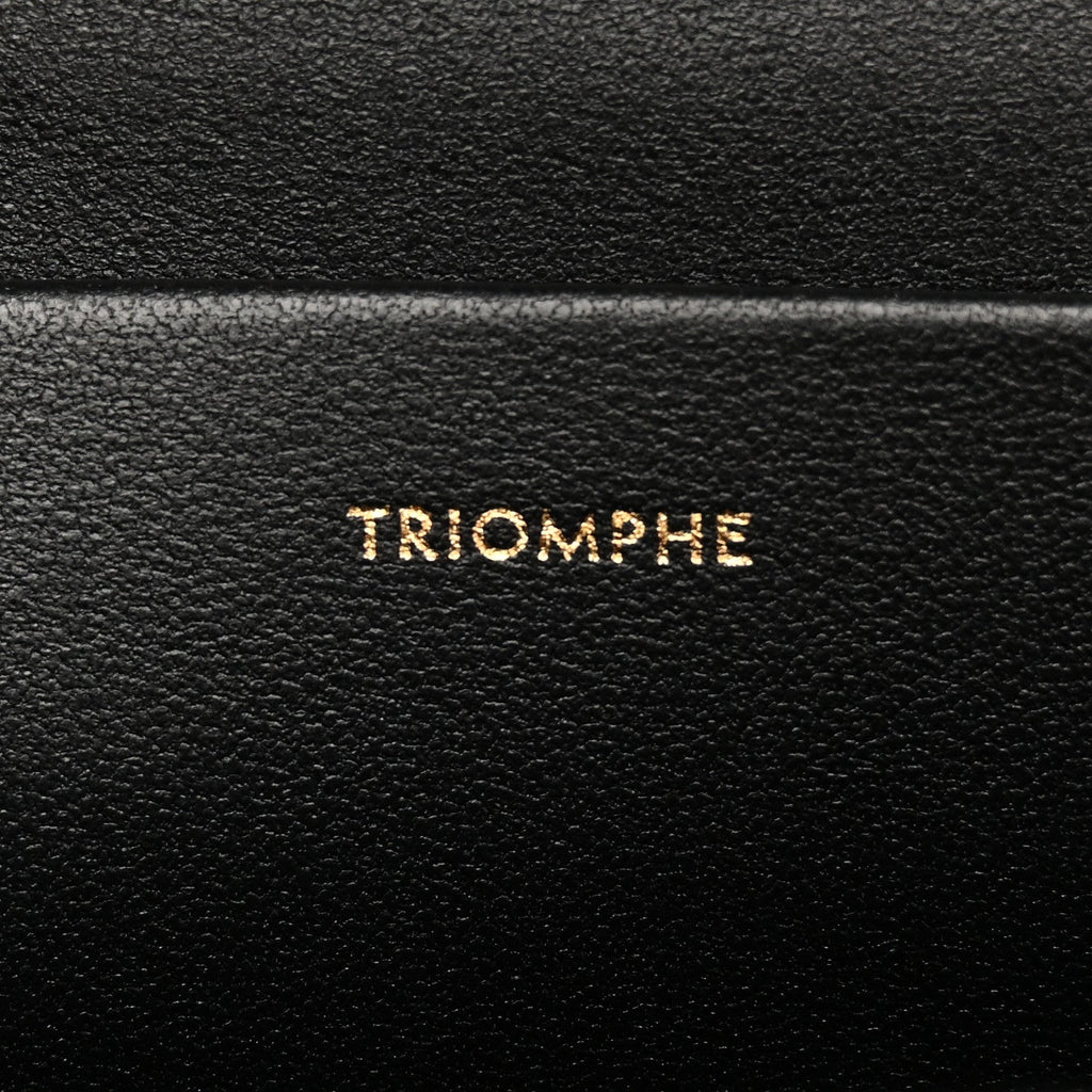 Shiny Calfskin Triomphe Chain Shoulder Bag Black