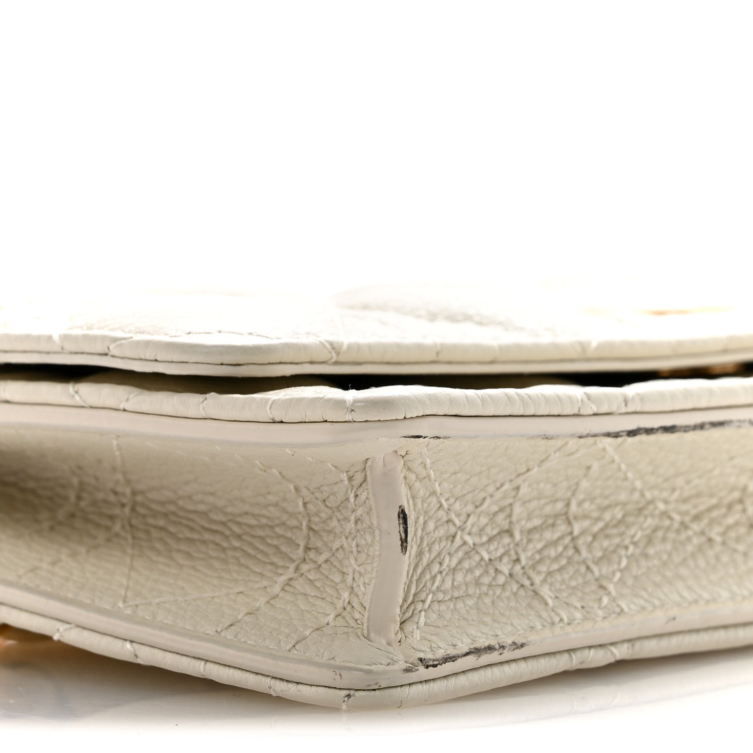 Supple Calfskin Caro Pouch with Chain Latte
