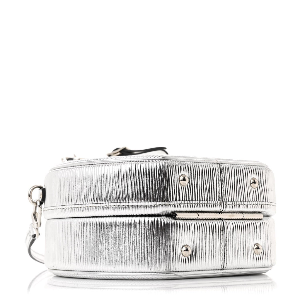Metallic Epi Petite Boite Chapeau Silver