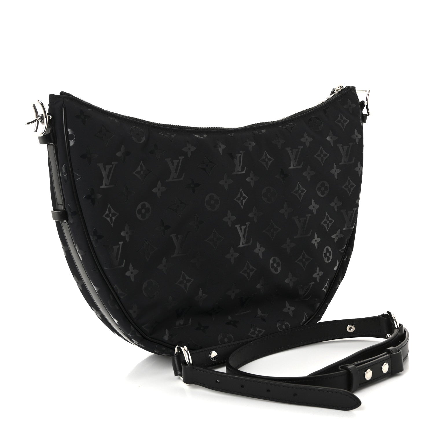 Nylon Monogram Loop Pocket Hobo Polar Night