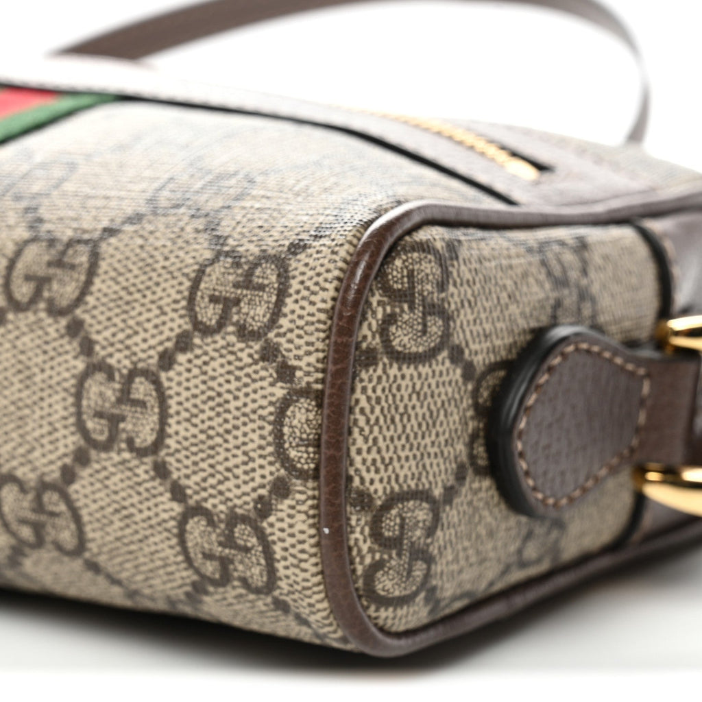 GG Supreme Monogram Web Mini Ophidia Shoulder Bag Brown