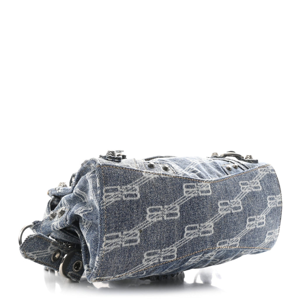 Denim BB Monogram Neo Cagole Handbag XS Blue