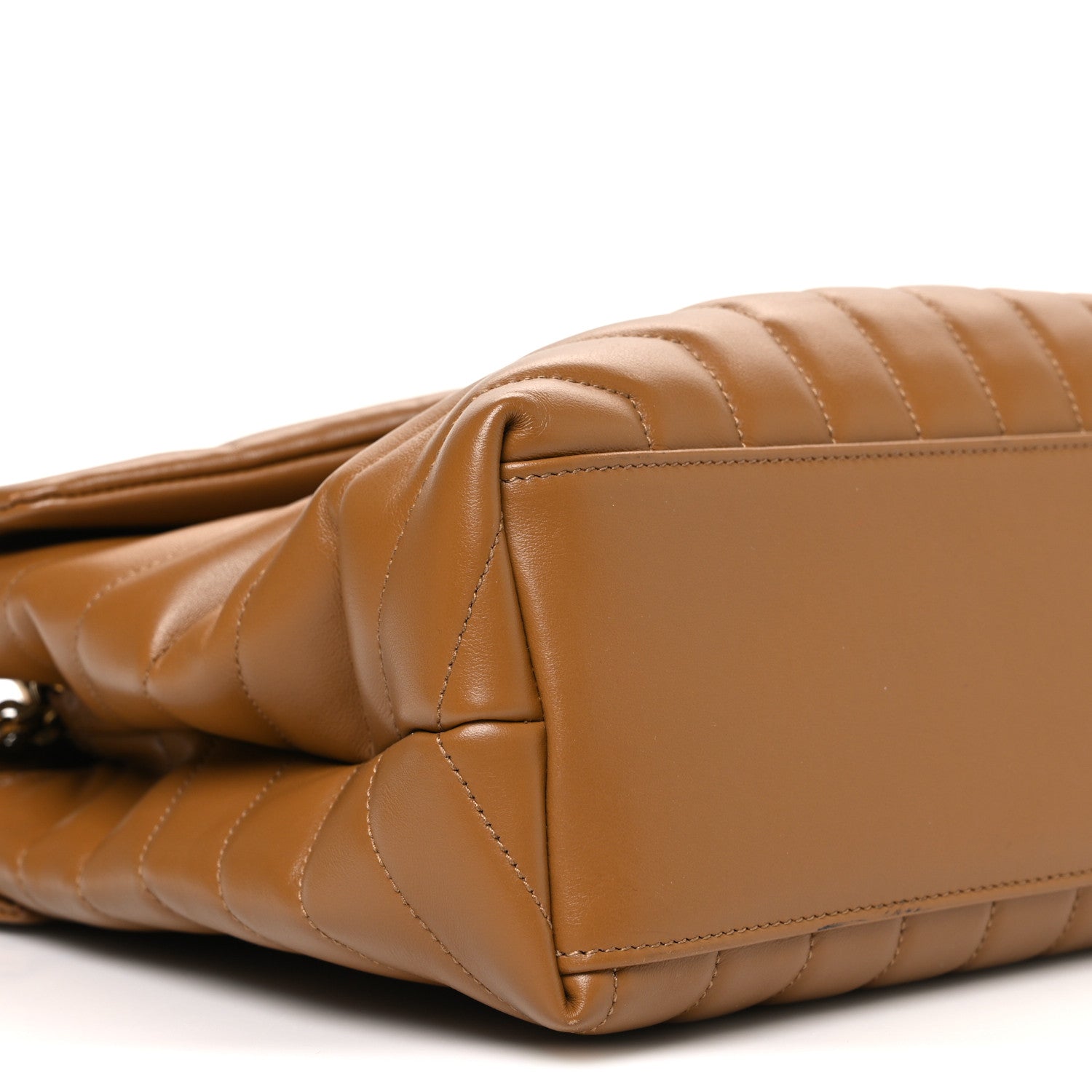 Calfskin Y Quilted Monogram Medium Loulou Chain Satchel Dark Natural