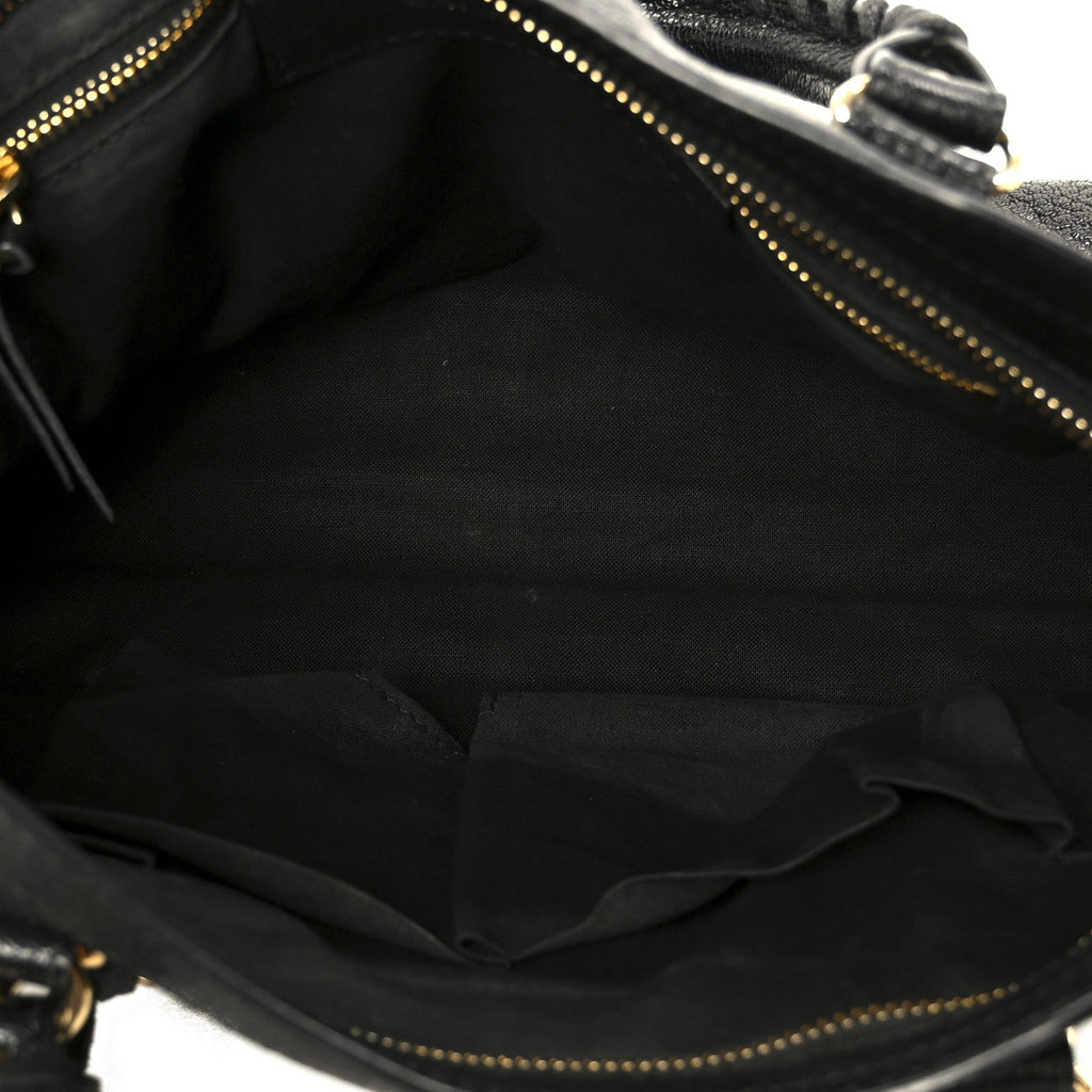 Chevre Gold Metallic Edge Hardware S City Black