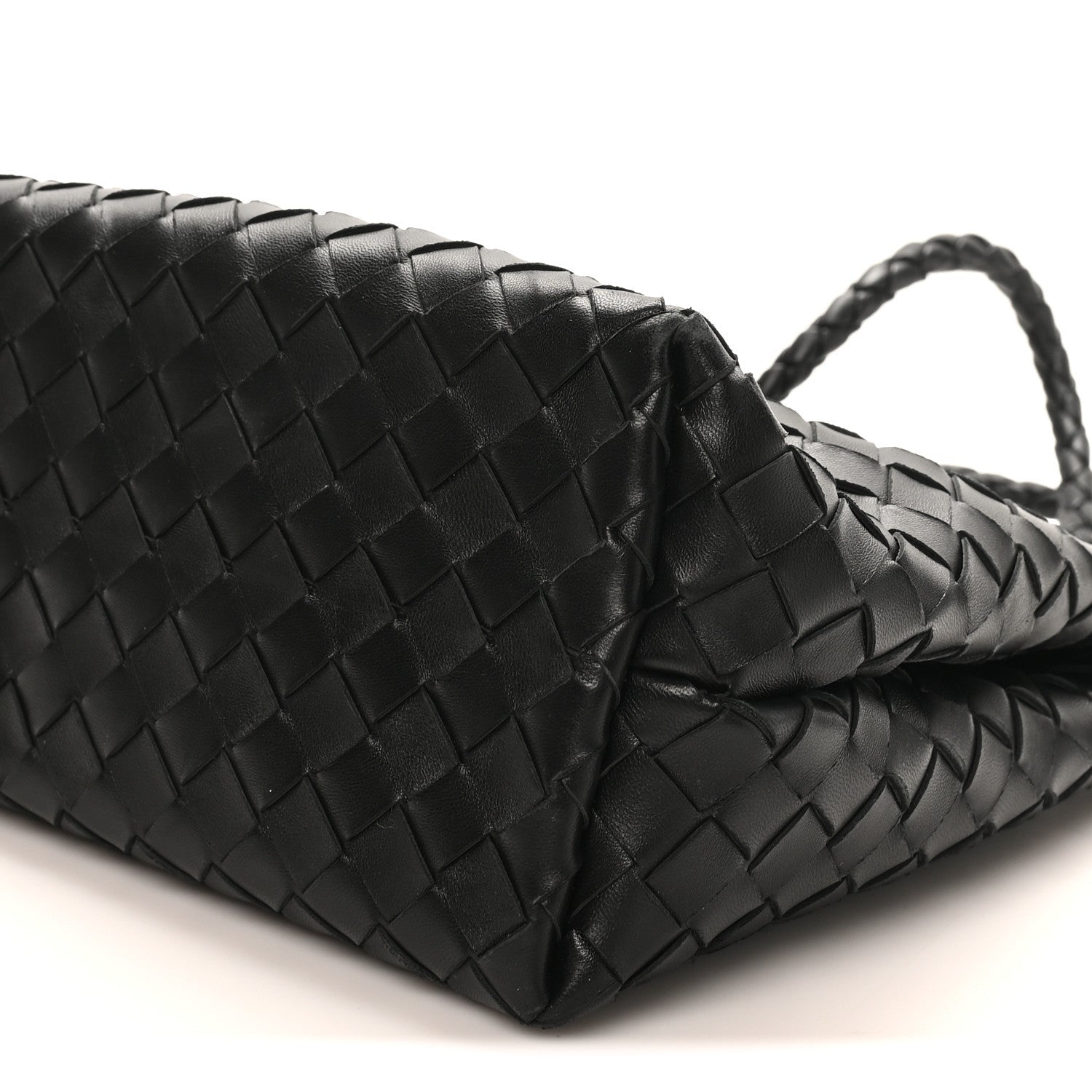 Nappa Intrecciato Medium Andiamo Shoulder Bag Black