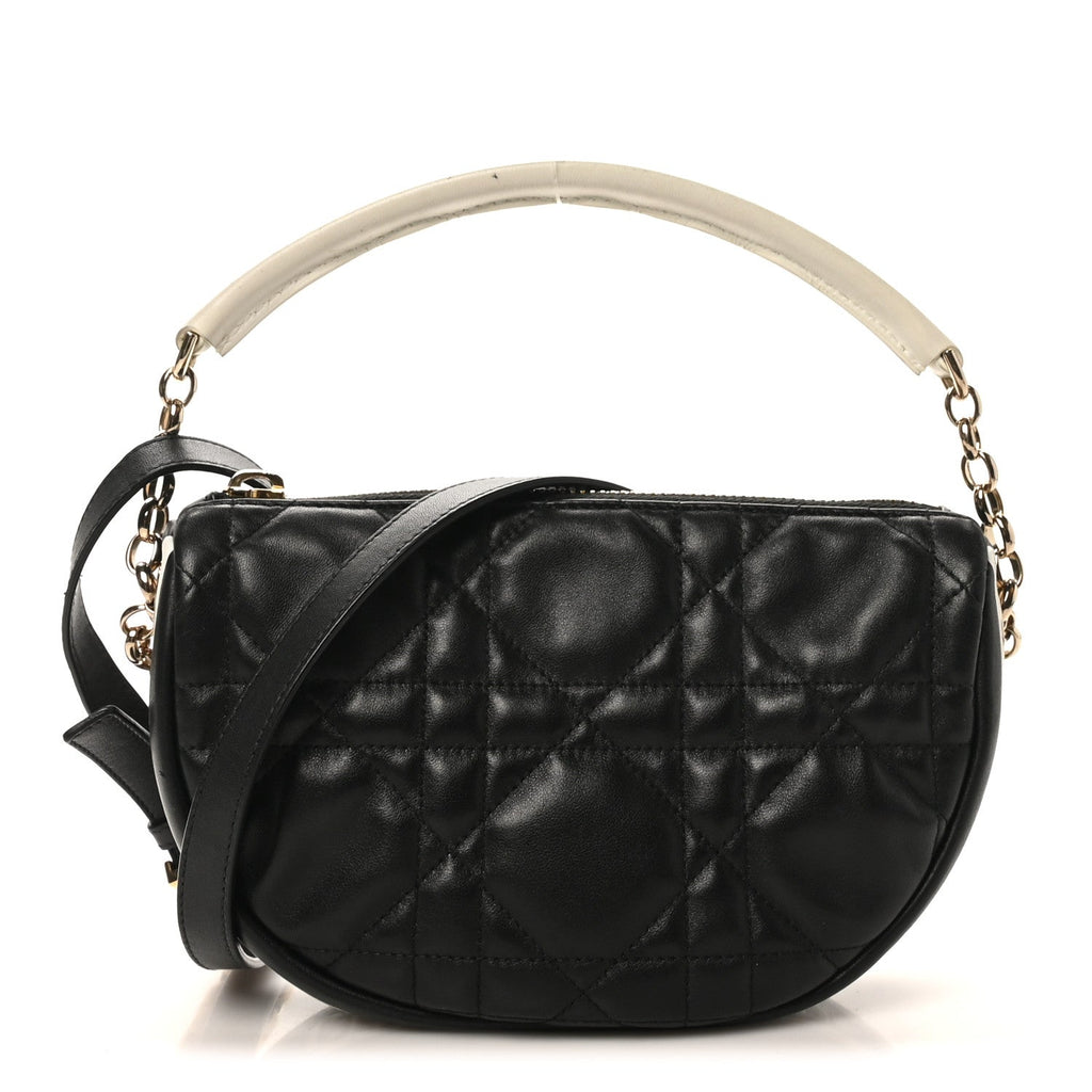 Lambskin Cannage Small Dior Vibe Hobo Bag Black