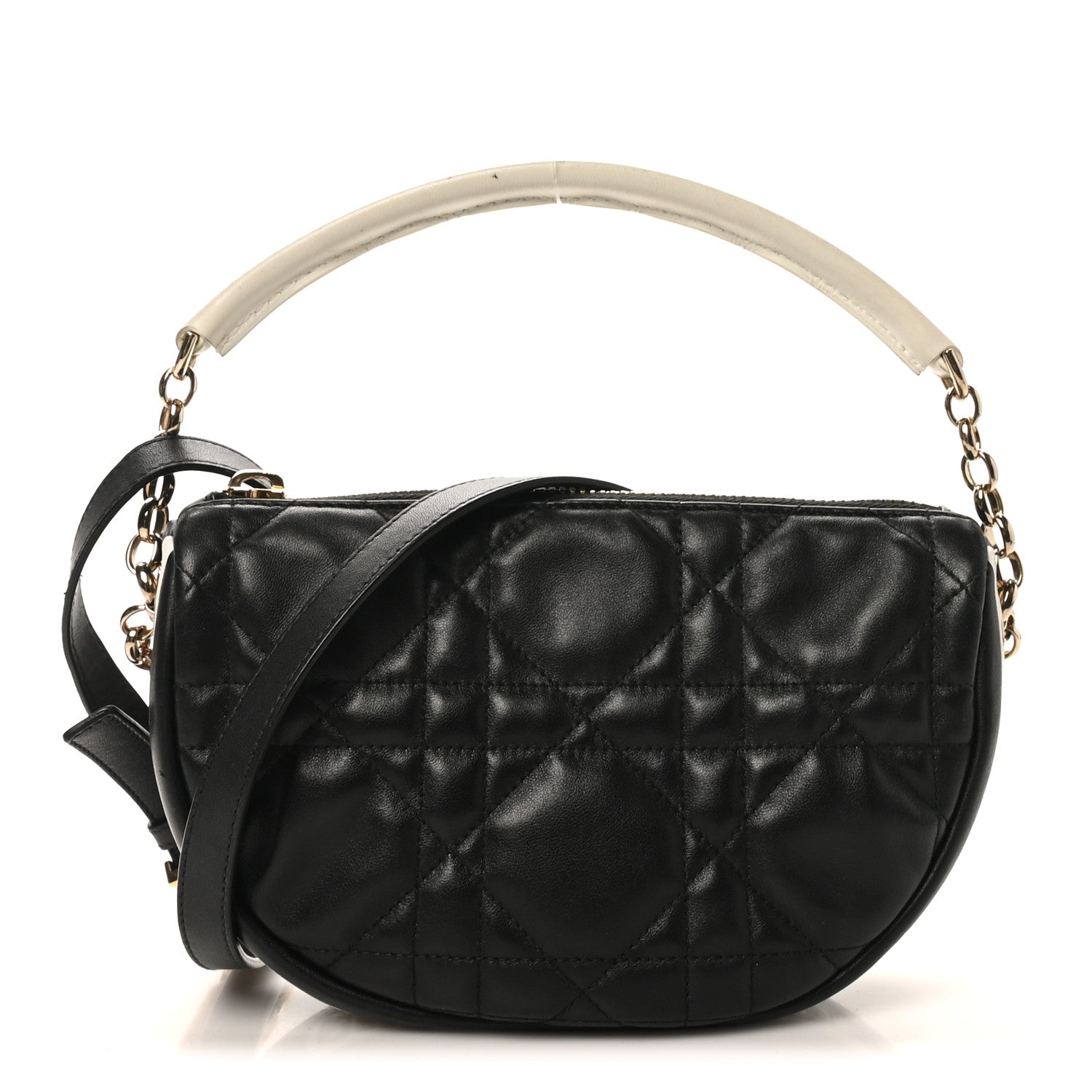 Lambskin Cannage Small Dior Vibe Hobo Bag Black