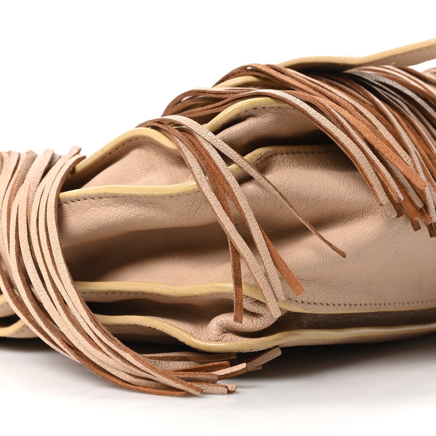 Lambskin Fringe Medium PS1 Satchel Nude