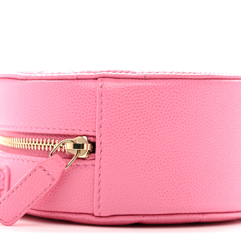 Caviar Quilted Gripoix CC Round Clutch With Chain Pink
