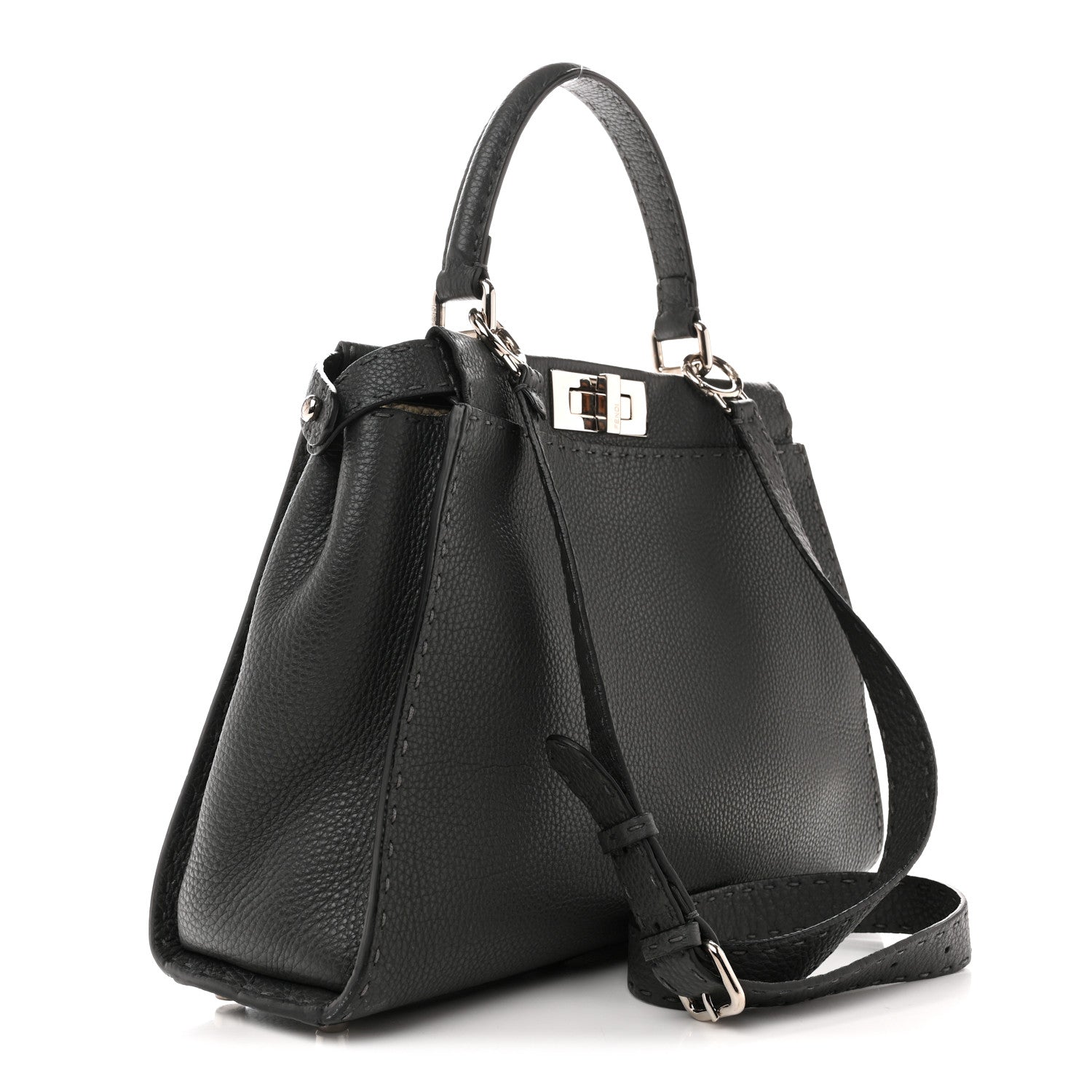 Cuoio Romano Selleria Bi-Color Medium Peekaboo Iconic Satchel Asfalto Latte