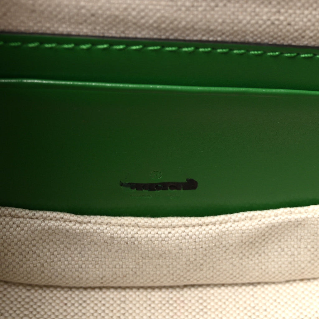 Boarded Dyana Lux Calfskin Web Small Bamboo 1947 Top Handle Bag Spring Green