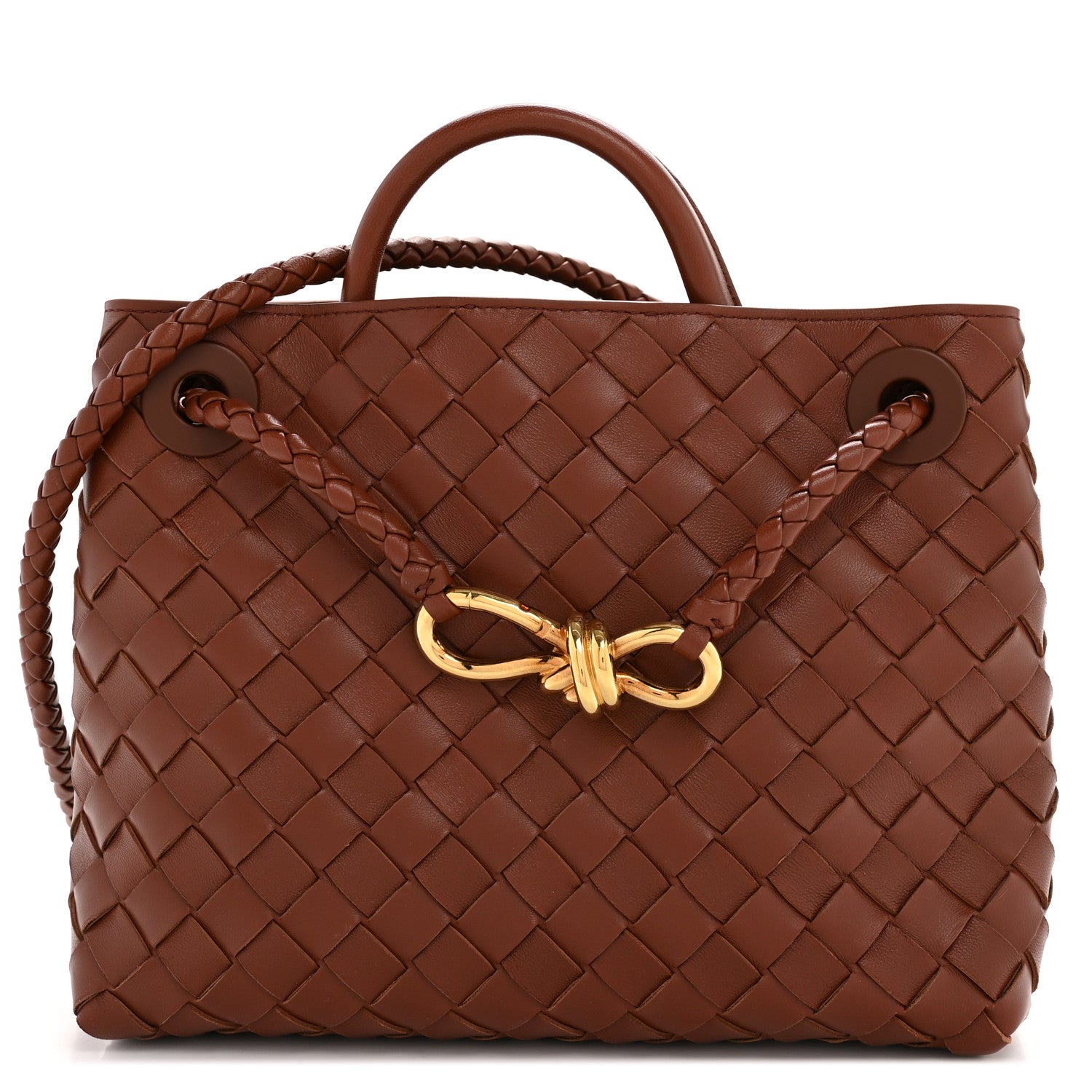 Nappa Intrecciato Small Andiamo Shoulder Bag Sapele