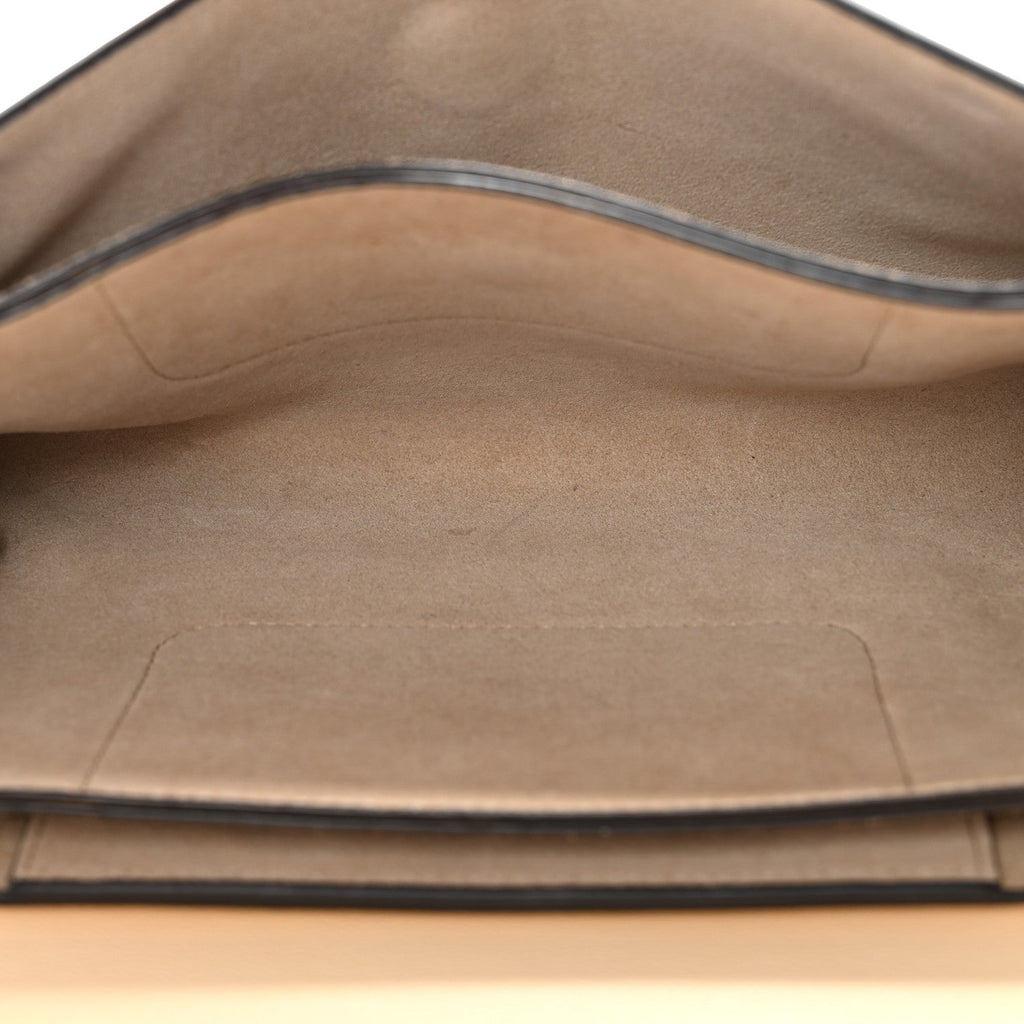 Suede Calfskin Small Faye Shoulder Bag Pearl Beige