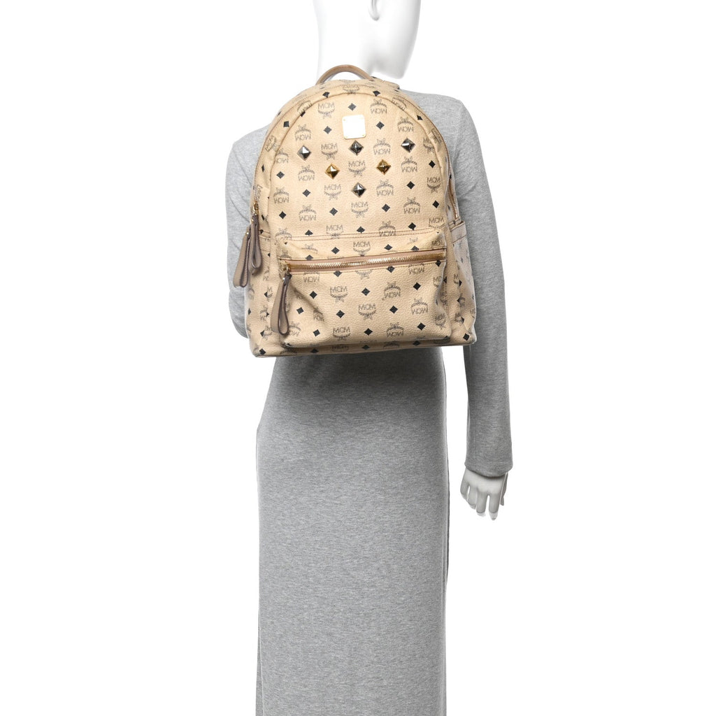 Visetos Medium Sprinkle Stud Stark Backpack Beige