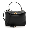 Natural Smooth Calfskin Mini Rodeo Top Handle Handbag Black