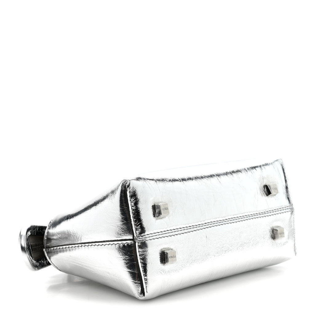 Rock Millenium Logo Embossed Mini By The Way Top Handle Boston Bag Argento