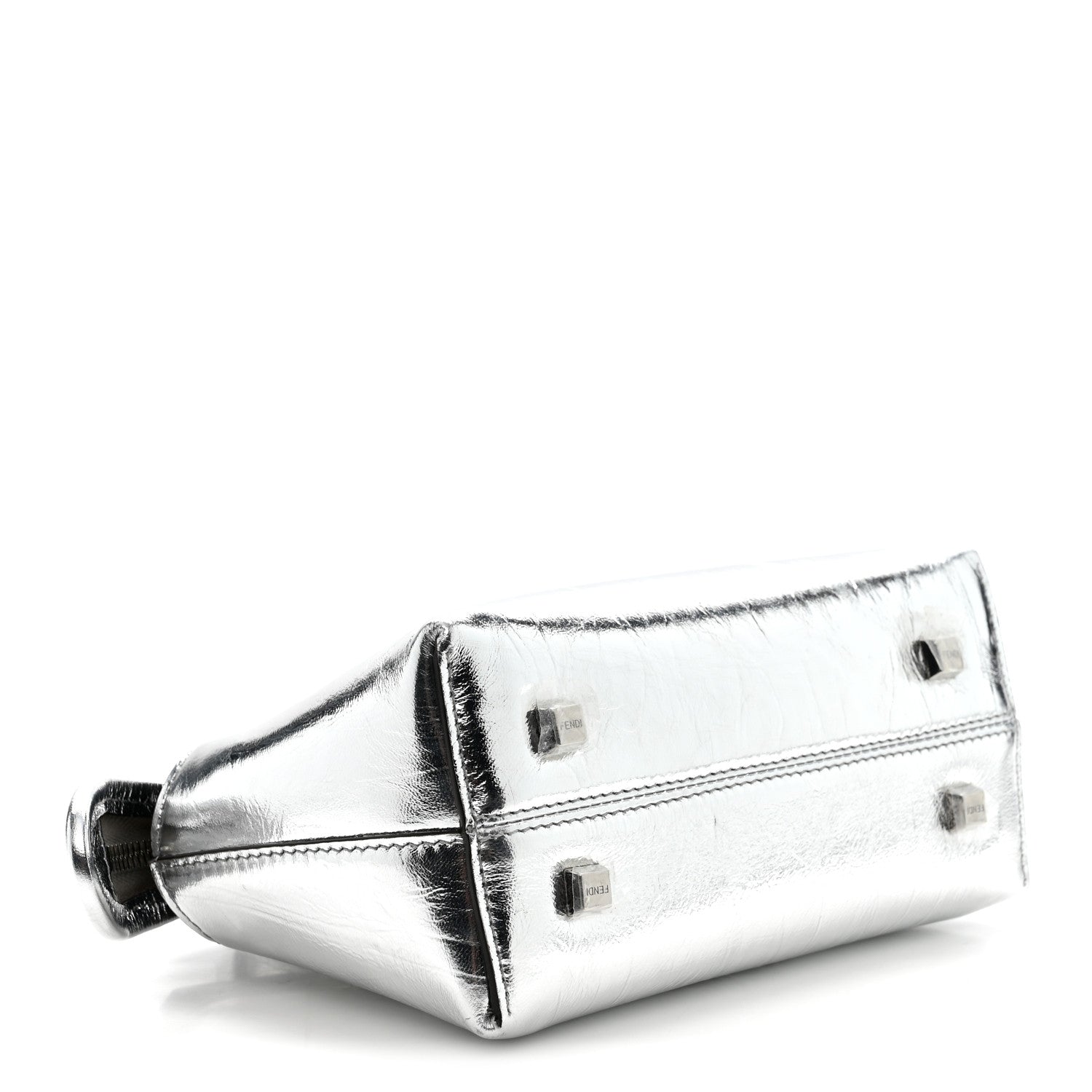 Rock Millenium Logo Embossed Mini By The Way Top Handle Boston Bag Argento