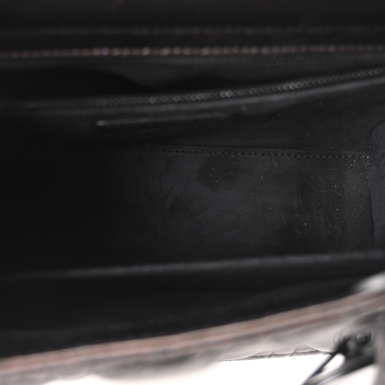 Crinkled Calfskin Cannage Medium Lady Dior Black
