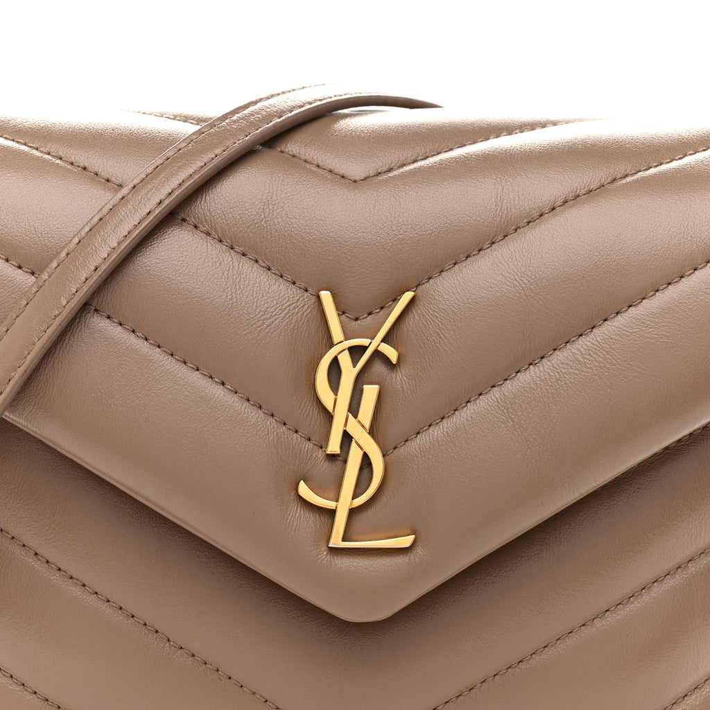 Calfskin Y Quilted Monogram Toy Loulou Crossbody Bag Taupe