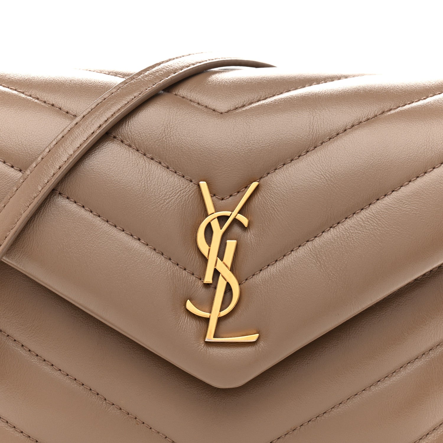 Calfskin Y Quilted Monogram Toy Loulou Crossbody Bag Taupe