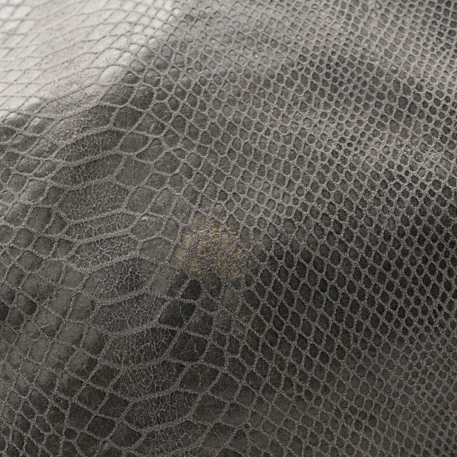 Metallic Faux Snakeskin Big Falabella Tote Grey
