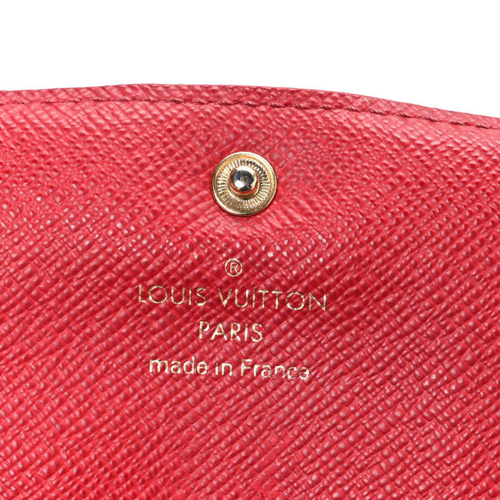 Damier Ebene Emilie Wallet Red