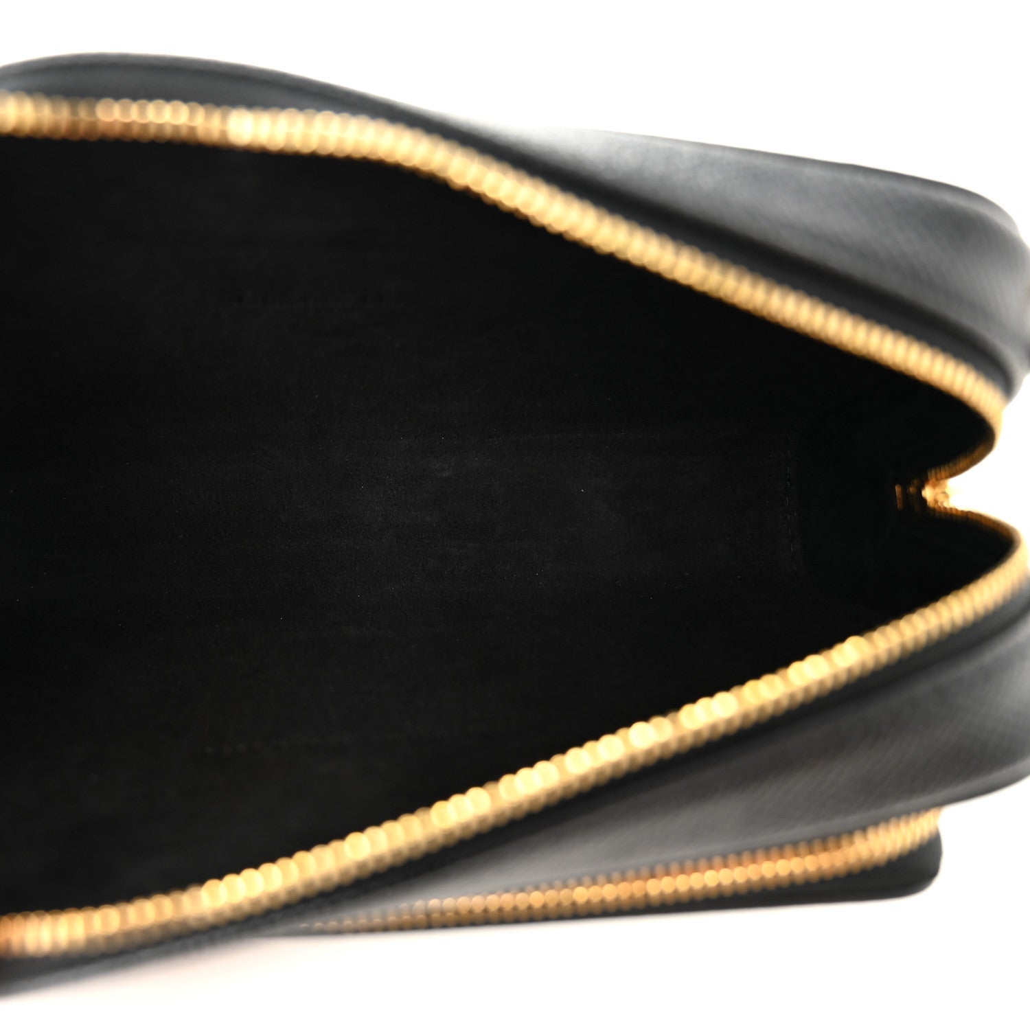 Grained Calfskin Caro Double Pouch Black