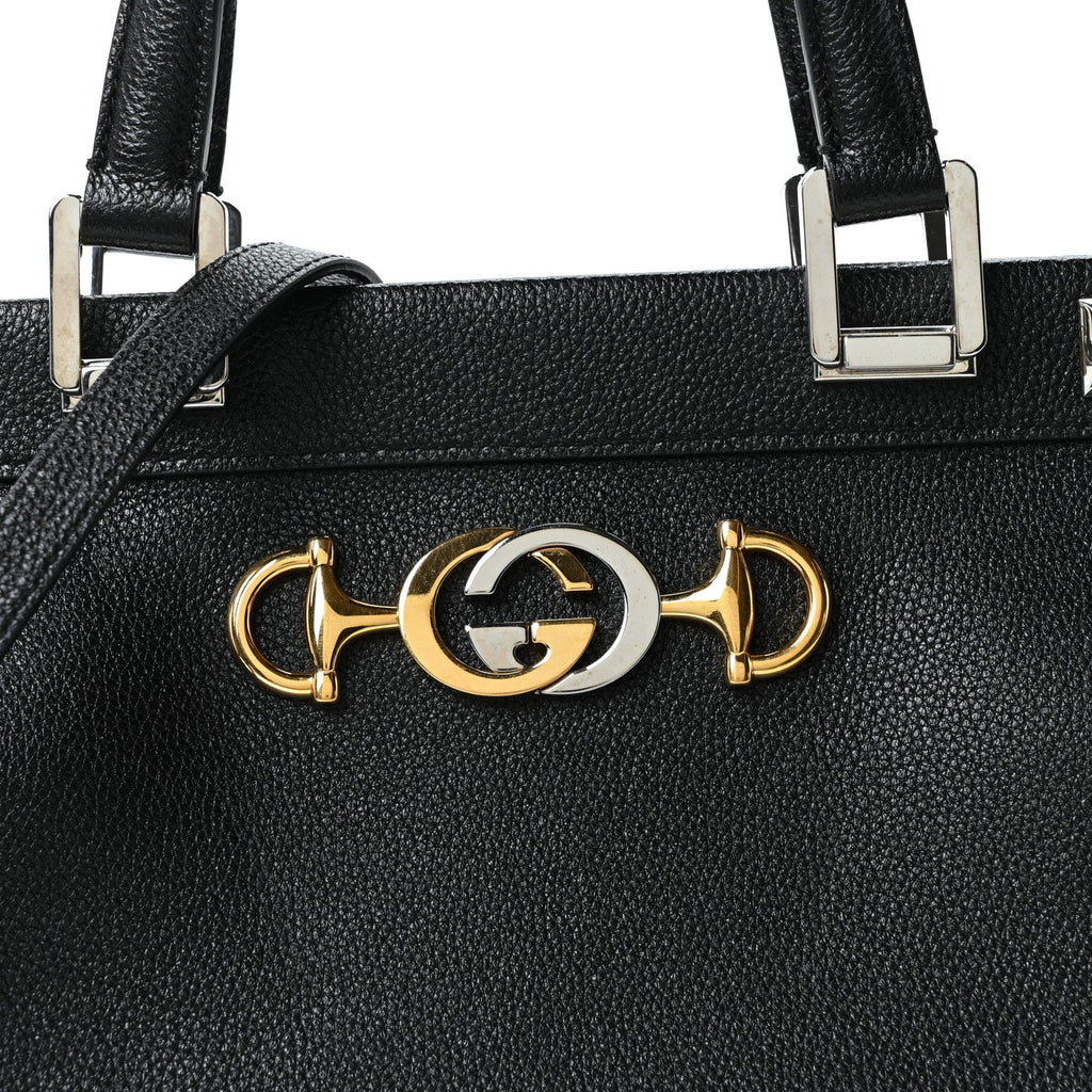 Smooth Calfskin Medium Zumi Top Handle Bag Black