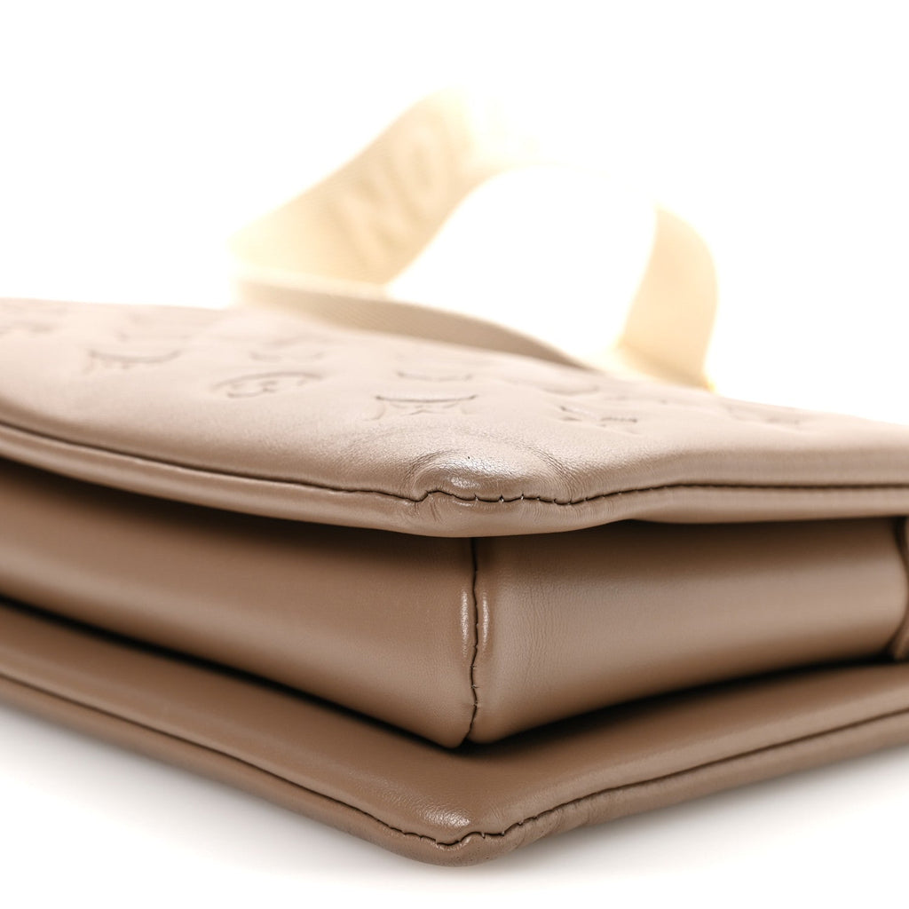 Lambskin Embossed Monogram Coussin PM Taupe