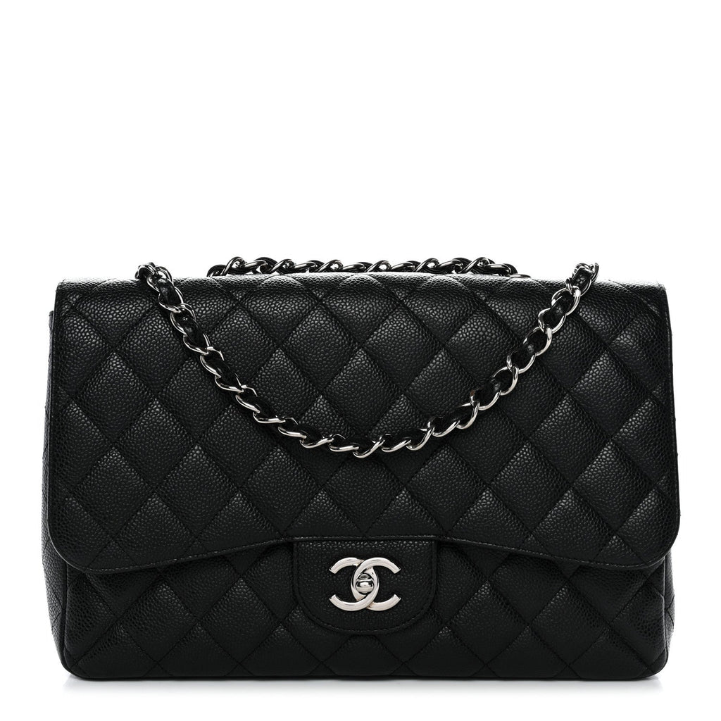 Caviar Quilted Jumbo Single Flap Black