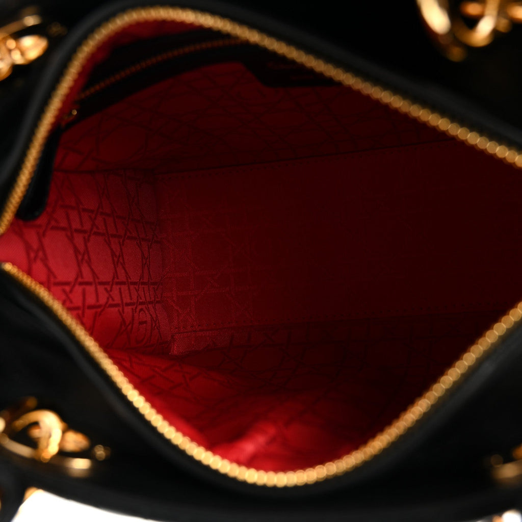 Lambskin Cannage Medium Lady Dior Black
