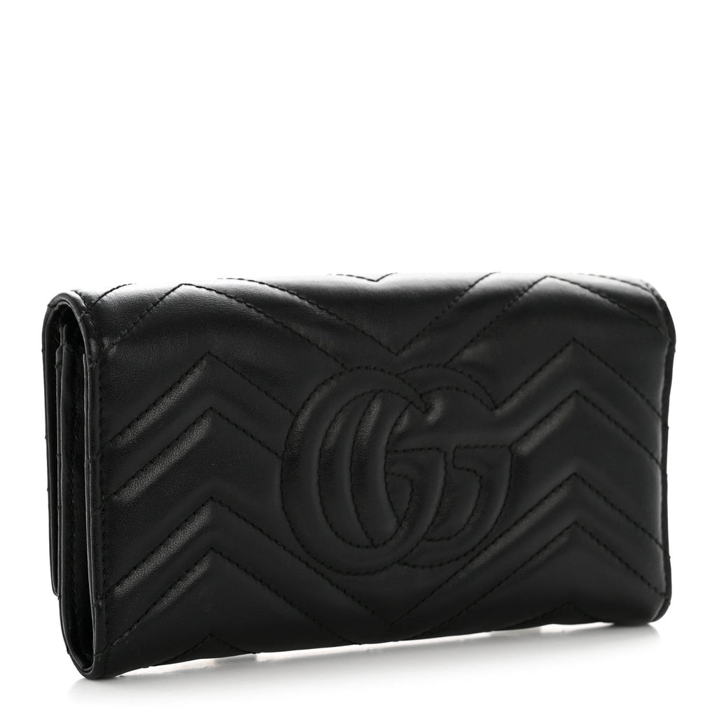 Calfskin Matelasse GG Marmont Continental Wallet Black