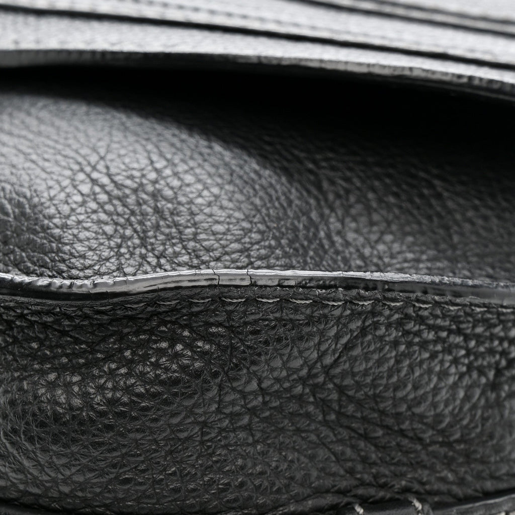 Calfskin Medium Marcie Round Crossbody Bag Black