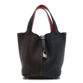Taurillon Clemence Casaque Picotin Lock 22 MM Bleu Nuit Framboise Rouge Sellier