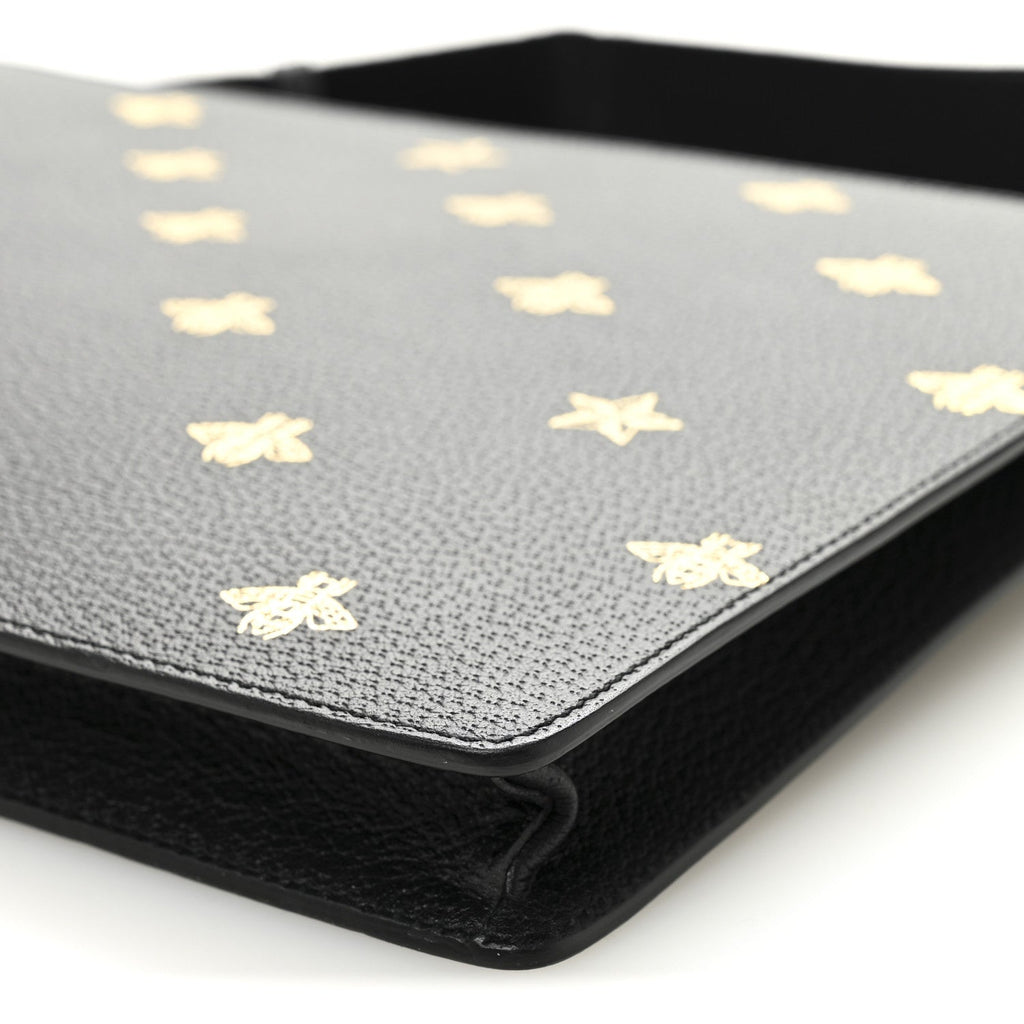 Grained Calfskin Bee Star Messenger Black