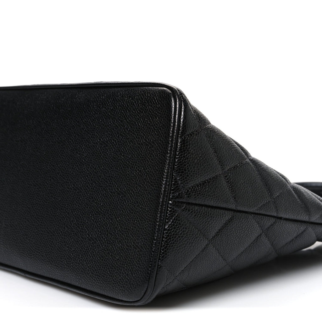 Caviar Quilted Medallion Tote Black