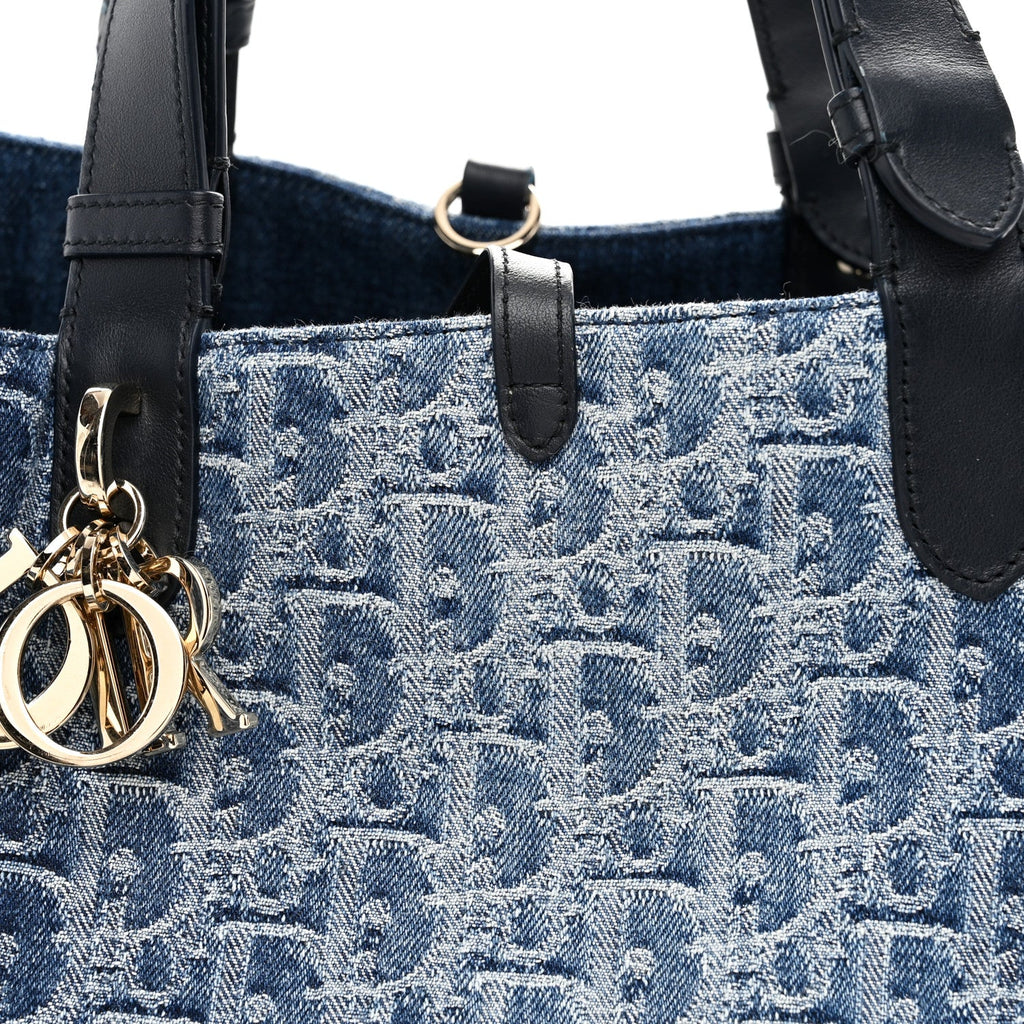 DIOR Denim Jacquard Oblique Large Toujours Blue