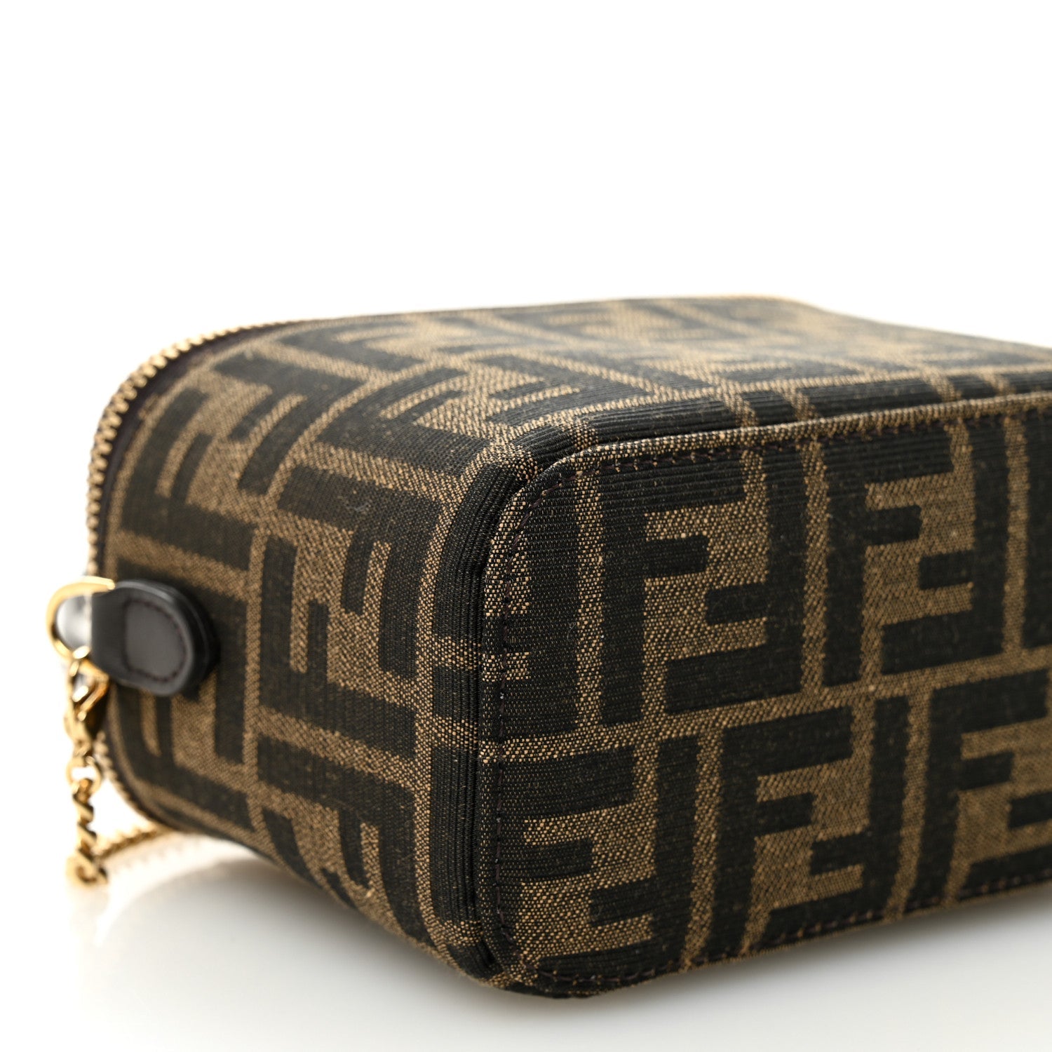 Vitello Grace Jacquard FF MIni Vanity Bag Tobacco Brown