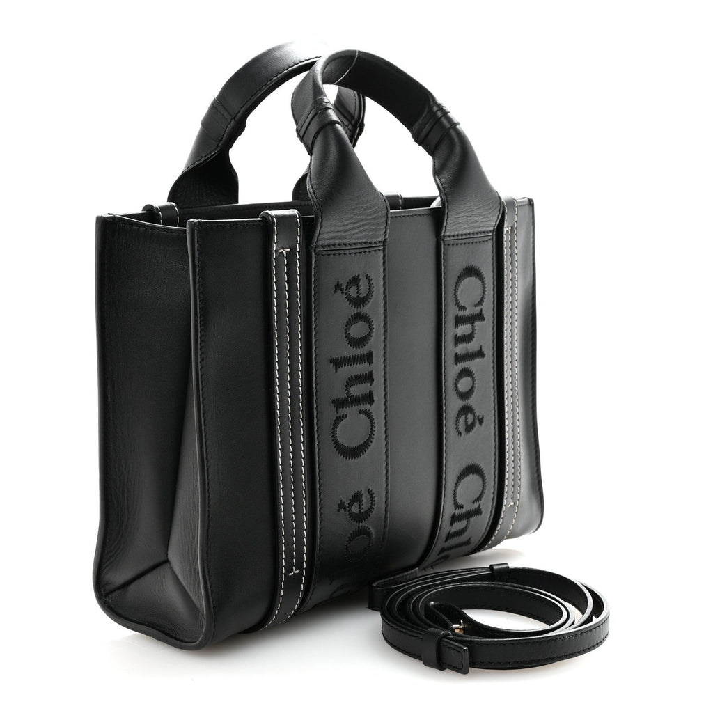 Calfskin Small Woody Tote Black