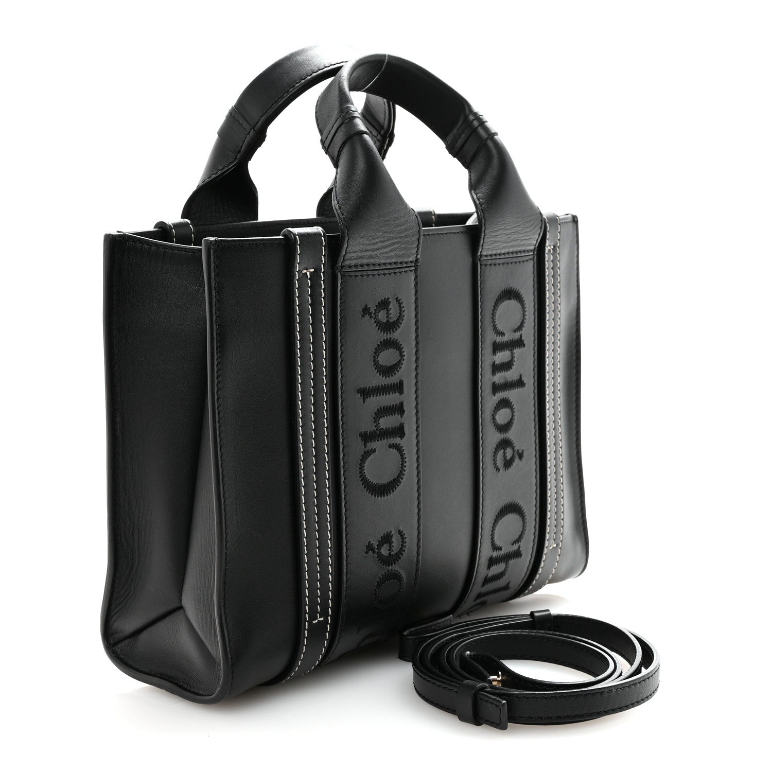 Calfskin Small Woody Tote Black
