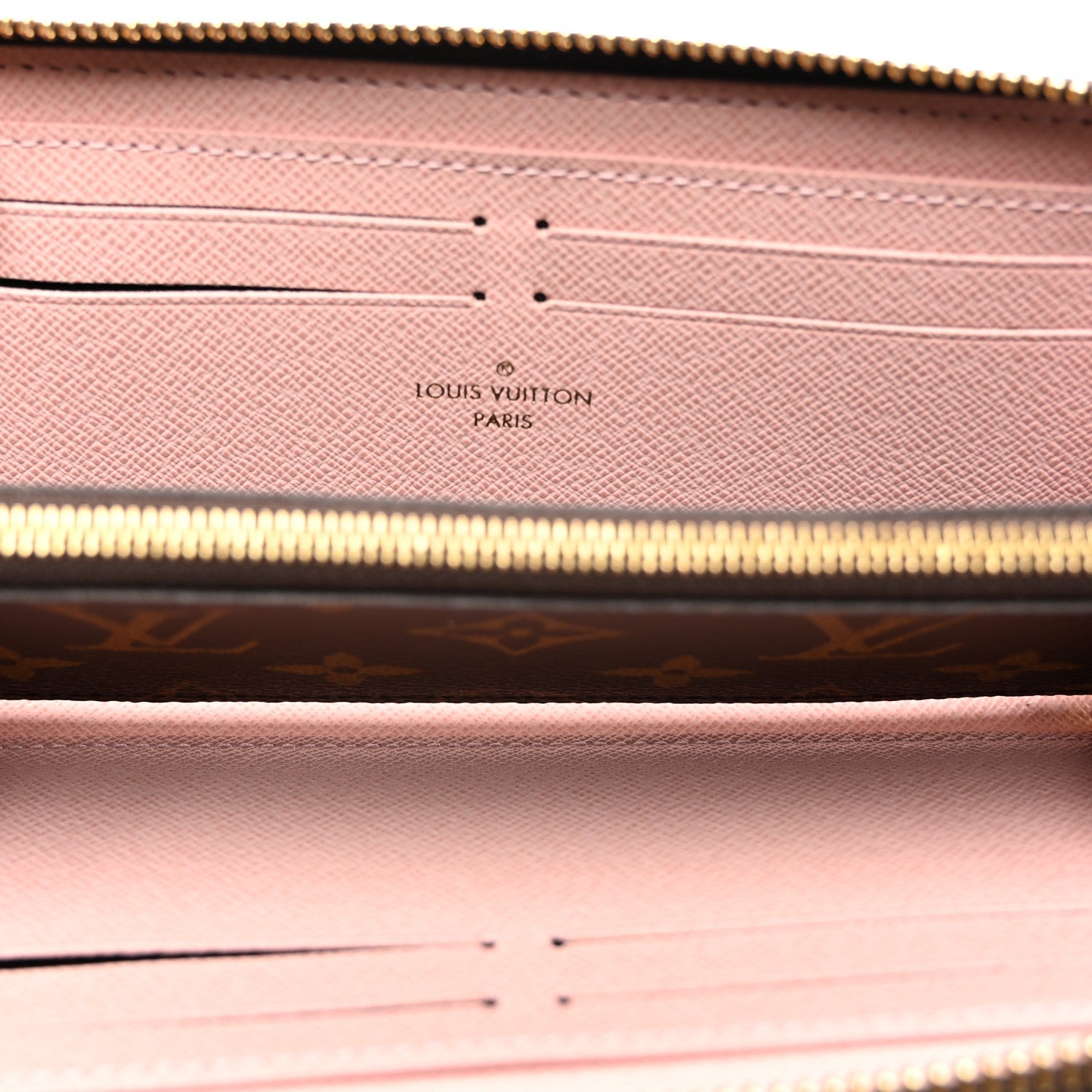 Monogram Clemence Wallet Rose Ballerine