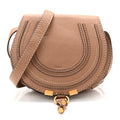 Calfskin Mini Marcie Round Crossbody Bag Nut