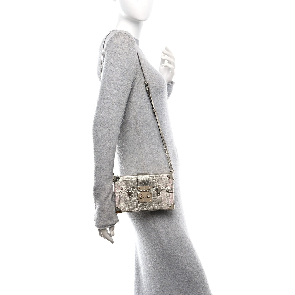Lizard Petite Malle Silver