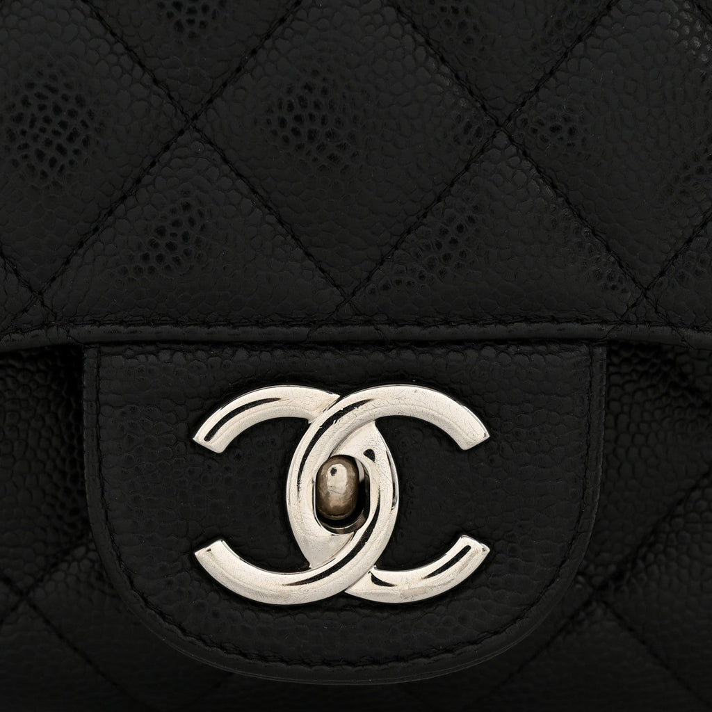 Caviar Quilted Maxi Double Flap Black